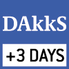 Kalibrace DKD: Doba potřebná k provedení kalibrace DKD je uvedena v piktogramu. DAkkS+3DAYS