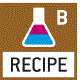 Receptura - úroveň B:
Interní paměť na kompletní receptury s názvem a předepsaným obsahem ingrediencí. Vedení uživatele pomocí instrukcí na displeji. RECIPE B